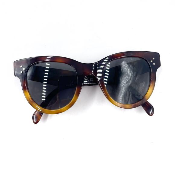 Celine Tortoise Shell Sunglasses Round Havana Gray Acetate Frame CL4003IN - Picture 3 of 11
